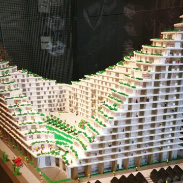 Lego model of a building design by BIG architecture